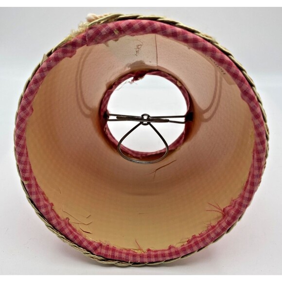 5 Vtg Pink Red Gingham Micro Check Chandelier Lamp Shades 4.5" Clip On Handmade - Picture 8 of 12